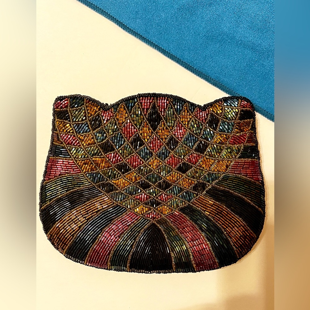 Beaded Multicolor Evening Clutch - Elegant Festival Wristlet